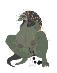 absurd_res ammit ammit_(moon_knight) anal anal_beads anal_beads_in_ass anal_sex anthro biped blush clenched_teeth crocodile crocodilian crocodylid crouching female genitals green_body hair heart_symbol hi_res im51nn5 marvel marvel_comics masturbation nude object_in_ass orange_sclera penetration pussy reptile scalie sex sex_toy sex_toy_in_ass sex_toy_insertion simple_background solo teeth vaginal_masturbation vaginal_penetration white_background