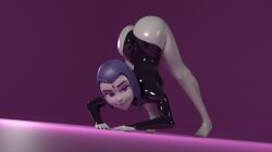 1girls 3d anus ass ass_shake bent_over big_ass big_thighs blender bubble_butt curvaceous curvy curvy_ass curvy_body curvy_figure curvy_thighs dc dc_comics female female_only jack-o_pose leotard looking_at_viewer purple_hair rachel_roth raven_(dc) solo teen_titans toes twerking xtra49