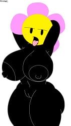 1girls areola areolae arms_behind_head battle_for_dream_island bfdi big_breasts blush breasts cute female female_only flower_(bfdi) innie_pussy nipples object_shows pussy tagme thick_thighs tongue_out woodsglue