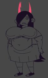 1female 1girls 2d 2d_(artwork) 2d_artwork big_breasts big_breasts black_hair breasts breasts bronya_ursama chubby chubby_belly chubby_female clothed clothed_female clothes clothing ear_piercing eyelashes female female female_focus female_only hair hair_over_one_eye hiveswap homestuck horn horns long_hair looking_at_viewer ms_paint_adventures multicolored_hair one_eye_covered one_eye_obstructed skirt solo solo_female solo_focus thesupervillainspjs troll vampire_teeth
