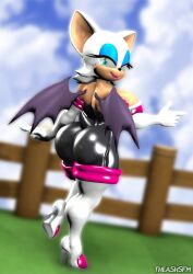 1girls 3d 3d_model alternate_breast_size bodysuit breasts bubble_butt female female_only looking_back mobian mobian_(species) mobian_bat neckline rouge_the_bat sega solo sonic_(series) sonic_adventure_2 sonic_the_hedgehog_(series) spandex_suit theashsfm thick_thighs tight_clothing