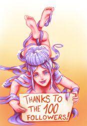 1girls big_breasts blue_eyes blue_hair breasts congratulations cum cum_in_hair female follower_celebration hair_fetish hair_over_shoulder hair_over_shoulders hairmouser holding_sign long_hair milestone_celebration original original_character purple_lips purple_lipstick sign very_long_hair