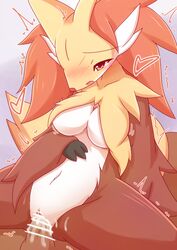 2016 anthro blush breasts canine censored clitoris dark_skin delphox duo female fox fur heart human human_on_anthro inner_ear_fluff interspecies kaceuth male male_human/female_anthro male_human/female_pokemon mammal navel nintendo nude open_mouth penetration penis pokemon pokephilia pussy red_eyes sex solo_focus straight tears vaginal_penetration video_games