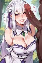 ai_generated artcalypse dark-skinned_male emilia_(re:zero) huge_cock re:zero_kara_hajimeru_isekai_seikatsu thiccwithaq_(ai_style)