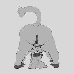 2024 all_fours andromorph anthro anus ape ass ass_up atelid big_butt breasts crotch_tuft digital_drawing_(artwork) digital_media_(artwork) facial_piercing fangs fluffy fluffy_tail fur genitals gorilla grin gynomorph hair hand_feet haplorhine happy hawley_graves_(brunkdutt) hi_res howler_monkey huge_butt hybrid intersex line_art long_hair looking_through looking_through_legs luminared_(artist) mammal mastectomy_scar monkey monochrome muscular muscular_anthro muscular_gynomorph muscular_intersex new_world_monkey nipples nose_piercing nose_ring nude piercing presenting primate pubes pussy raised_tail rear_view red_eyes ring_piercing scar septum_piercing simple_background smile solo tail teeth trans_(lore) trans_man_(lore) tuft upside-down