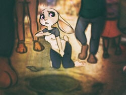 clothing disney flashing flat_chest imminent_rape interspecies judy_hopps nipples owlalope public streets undressing zootopia