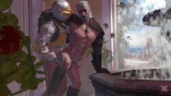 2boys 3d anal armor erection gay geralt_of_rivia knight leg_lift obbi_mation penis the_witcher_(series) the_witcher_3:_wild_hunt yaoi