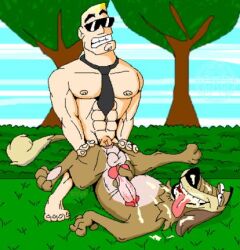 anal anus ass_grab cum_on_face dangerdoberman dukey fucked_silly gay human human_on_feral human_penetrating johnny_test_(series) male/male male_on_feral male_only zoophilia