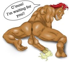 anthro anus bara big_anus big_balls big_penis brown_skin butt clenched_teeth cum cum_pool dangling_testicles edit equid equine excessive_precum gay grin huge_cock huge_testicles looking_back mohawk muscular narrowed_eyes penis precum presenting presenting_anus presenting_butt ragetheripper red_hair semi-erect seriousmonkey solo stallion_(character) stallion_(words_worth) swollen_anus taint talking_to_viewer testicles thighs third-party_edit veiny_penis white_background words_worth