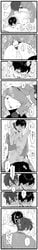 2boys anal anus ass black_hair business_suit comic doudanuki_masakuni drooling male_only mikazuki_munechika monochrome multiple_boys necktie penis saliva scar sex sex_toy suit text touken_ranbu translation_request yaoi