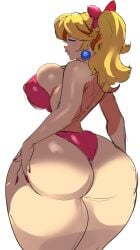 1female 1girls ass babie_fluff blonde_female blonde_hair blonde_hair_female breasts doodle female female_only human human_female human_only mario_(series) ponytail princess princess_peach simple_background sole_female solo standing tied_hair twitter_link white_background yellow_hair yellow_hair_female