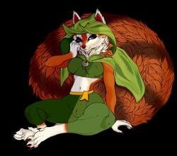 anthro blue_eyes female furry hoodwink_(dota) squirrel tail