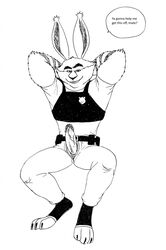 bernielover boner bunnymund erection male male_only monochrome penis solo