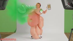 3d beer big_ass big_balls big_belly big_breasts big_butt big_penis bikini_top bikini_top_only bloated_belly bloated_stomach bloated_tummy blonde_hair burp burp_cloud burp_fetish burping drunk futa_only futanari saint_patricks_day sunninsfw sunny_(sunninsfw)