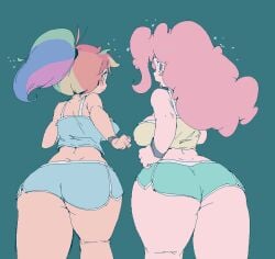 ass big_ass bubble_butt butt_crack butt_crack_outline chubby curly_hair equestria_girls erect_nipples fat_ass huge_breasts jogging large_ass looking_back my_little_pony open_mouth pinkie_pie_(eg) pinkie_pie_(mlp) rainbow_dash_(eg) rainbow_dash_(mlp) running shorts sports_bra sportswear sweat sweaty thick_thighs tied_hair tongue_out underass underbutt yev-san