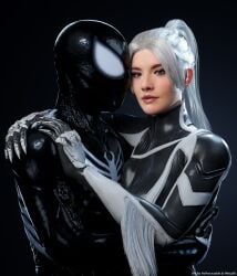 1boy 1girls 2024 3d 3d_(artwork) big_breasts black_cat_(insomniac) black_cat_(marvel) bodysuit breasts couple couple_(romantic) couples curvy curvy_body curvy_female curvy_figure felicia_hardy female hand_on_another's_shoulder hand_on_shoulder hug itslaiknsfw laik3d laiknsfw light-skinned_female light-skinned_male light_skin looking_at_viewer lovers male marvel marvel_comics mask masked masked_male nails peter_parker ponytail red_lipstick romantic_couple silverxsable skin_tight smile smiling smiling_at_viewer spider-man spider-man_(black_suit) spider-man_(insomniac) spider-man_(insomniac_series) spider-man_(ps5) spider-man_(series) superhero superhero_couple superheroine thick tight_clothes tight_clothing unmasked voluptuous voluptuous_female white_fur white_hair