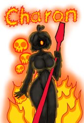 big_ass big_breasts charon exkeletxxx female fire monster_girl phobies slime_girl