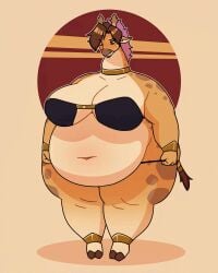 animated bbw big_breasts breasts chubby cleavage commoddity dabble dabbledoodles female furry giraffe huge_breasts kubwa_kalua obese obese_female overweight overweight_female struggling_to_fit tagme thick_thighs wide_hips