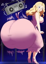 1girls art_trade ass ass_in_dress big_ass blonde_hair boombox bottom_heavy bouncing_ass breasts carrie_(series) carrie_white clothing dress fat_ass female female_only heels horrornsfw huge_ass hyper hyper_ass imstupid13 large_ass massive_ass motion_blur motion_lines png shoes solo thick_ass thick_thighs twerking wide_hips