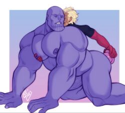 2boys adam_warlock anal_insertion dildo gay leelikessmut male male/male male_only marvel muscular muscular_male penis thanos