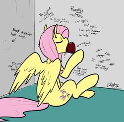 2016 animal_genitalia animal_penis closed_eyes cutie_mark duo english_text equine equine_penis feathered_wings feathers fellatio female feral fluttershy_(mlp) friendship_is_magic glory_hole hair horsecock male mammal my_little_pony oral pegasus penis pink_hair sex sitting straight text tongue tongue_out whatsapokemon wings