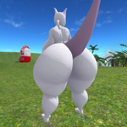 big_ass big_breasts breasts bubble_butt female ferialexonar furry huge_ass mewtwo nintendo pokemon pokemon_(species) tagme thick_thighs wide_hips