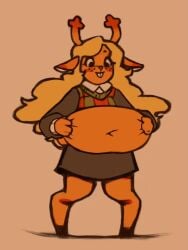 animated belly belly_overhang decisivetang_(artist) deltarune fat jiggling_belly noelle_holiday obese obese_female tagme video