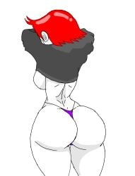 2d 2d_artwork ass_focus back_view big_ass bubble_butt doing_position ellie_rose half-dressed henry_stickmin_(game) humanoid k252 panties puffballs_united purple_panties red_hair showing_ass tagme thong white_body