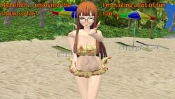 atlus beach cleavage female ofugh persona persona_5 sakura_futaba swimsuit xnalara