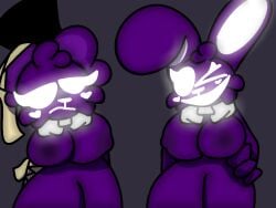 anthro big_breasts bunny_girl chaoticdream cheek_tuft female female_focus female_only five_nights_at_freddy's five_nights_at_freddy's_2 furry rule_63 shadow_bonnie shadow_freddy shadow_freddy_(fnaf) thick_thighs