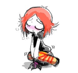 bat bestiality blush cunnilingus facesitting female grinding hair interspecies male oral red_hair ruby_gloom ruby_gloom_(franchise) scaredy_bat straight striped_socks sweatdrop