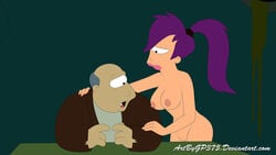 accurate_art_style ass breasts female futurama gp375 large_ass large_breasts male nipples nude purple_hair pussy turanga_leela uncensored