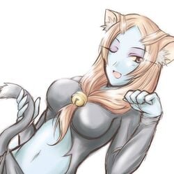 1girls blue_skin breasts cat_ears cat_girl female microspace midna red_eyes solo tail the_legend_of_zelda twili_midna twilight_princess wink