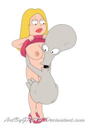 accurate_art_style alien american_dad big_breasts breasts francine_smith gp375 innie_pussy male milf nipples pussy roger_smith