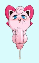 1boy anthro balls ballsack bedroom_eyes blue_eyes blush blushing bow cute dangling_testicles femboy flirting floating floating_penis foreskin foreskin_folds futanari girly hand_on_cheek hand_on_penis hanging_cock happy horny huge_penis hyper hyper_penis intact jigglypuff low_hanging_balls male male_only penis pink_fur pokemon pokemon_(species) precum retracted_foreskin scrotum seductive semi-erect smile testicles trap uncut veiny_penis xingscourge