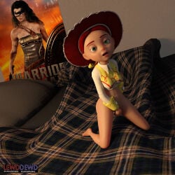 3d 3d_(artwork) 3d_model disney doll green_eyes jessie_(toy_story) lenceria living_doll living_room living_toy masturbating masturbation pixar red_hair tagme toy toy_story toy_story_2 toy_story_3