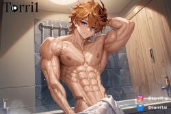 1boy abs ahe_gao ahegao_face ai_generated balls biceps big_balls big_cock big_penis blush cum cum_drip cum_dripping cum_dripping_from_penis cum_load cum_on_abs cum_on_body cum_on_muscles cum_on_self cumming cumming_on_self cumshot drool drool_on_face drooling ejaculating ejaculating_cum ejaculation erection excessive_cum fapping feeling_pleasured horny horny_face horny_male huge_balls huge_cock jerking_off jerkingoff lying_on_back male male_focus male_masturbation male_nipples male_only masturbate masturbation muscle_veins muscles muscular muscular_arms muscular_body muscular_legs muscular_thighs naked naked_male nipples nude nude_male one-handed_masturbation open_legs open_mouth orgasm orgasm_face pecs penis pleasure pleasure_face pleasured pleasured_face ripped_abs room seductive seductive_eyes seductive_look seductive_pose seductive_smile short_hair sitting sitting_down six_packs smile solo solo_focus solo_male sweating sweaty teenager testicles thighs tongue tongue_out torri1 uncensored uncensored_penis veins veins_on_dick veiny veiny_arms veiny_muscles veiny_penis yaoi large_pectorals artist: tartaglia_(genshin_impact) genshin_impact honkai_(series) orange_hair blue_eyes bathroom towel wet topless shirtless topless_male bath