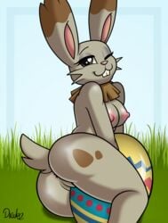 2016 absurd_res anthro anthrofied anus areola ass breasts buckteeth bunnelby drako1997 easter easter_egg eyelashes female female_focus female_only fur furry furry_only hi_res holidays looking_at_viewer nintendo nipples one_eye_closed pokémon_(species) pokemon pussy smile solo tail teeth video_games wink