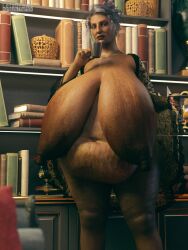 leta vansha_singh indian indian_female brown_skin huge_breasts sagging_breasts fat fat_female 1girls 1girl mature_female stretch_marks grey_hair naked naked_female 3d original_character oc areolae huge_areolae big_areola breasts belly belly_overhang cellulite thighs bbw ssbbw