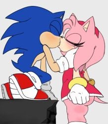 1treno1 amy_rose ass ass_focus back backless_dress bare_legs blue_fur blue_hair closed_eyes dress eyelashes gloves gold_bracelet hairband huge_ass kiss legs medium_hair petite pink_fur pink_hair plump plump_butt red_dress red_hairband red_shoes sega shoes socks sonic_(series) sonic_the_hedgehog spiked_hair tail teen teen_boy teen_girl teenage teenage_boy teenage_girl teenager thick_thighs white_gloves white_socks