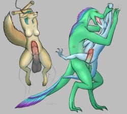 abdominal_bulge absurd_res anal anal_penetration anthro anthro_on_anthro arm_grab athletic athletic_anthro balls big_balls blue_body blue_hair bodily_fluids breasts canid canine cervix claws clitoris cum cum_from_rape cum_on_belly cum_on_body cum_while_penetrated digital_drawing_(artwork) digital_media_(artwork) digitigrade disembodied_penis duo_focus extreme_french_kiss eyes_closed feathered_scalie feathers female female_penetrated forced fox french_kissing fur furred_scalie genital_fluids genitals glans gradient_feathers gradient_fur gradient_hair gradient_penis green_body grey_background group hair hi_res humanoid_genitalia humanoid_penis humanoid_vulva internal internal_anal internal_vaginal kissing large_penetration male male/female male/male male_on_anthro male_penetrated male_penetrating mammal medium_breasts multicolored_body multicolored_feathers multiple_poses nipples nude orange_eyes pain paws penetration penis pose precum rape restrained rope ruppell's_fox saliva scalie scratch sex simple_background size_difference smaller_penetrated smaller_raped solo_focus struggling suspended_by_penis tan_body tan_fur teeth trio true_fox vaginal vaginal_fluids vaginal_penetration varinating vulva