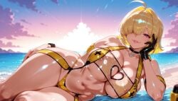 waifu_art mature_female mature large_breasts large_ass huge_breasts huge_ass big_breasts big_ass background ai_generated original patreon patreon_username high_resolution high_quality sexy sexy_pose sexy_body curvy curvy_female nude nude_female nikke elegg_(nikke) blonde_hair beach