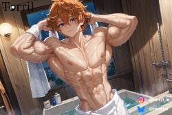 1boy abs ahe_gao ahegao_face ai_generated balls biceps big_balls big_cock big_penis blush cum cum_drip cum_dripping cum_dripping_from_penis cum_load cum_on_abs cum_on_body cum_on_muscles cum_on_self cumming cumming_on_self cumshot drool drool_on_face drooling ejaculating ejaculating_cum ejaculation erection excessive_cum fapping feeling_pleasured horny horny_face horny_male huge_balls huge_cock jerking_off jerkingoff lying_on_back male male_focus male_masturbation male_nipples male_only masturbate masturbation muscle_veins muscles muscular muscular_arms muscular_body muscular_legs muscular_thighs naked naked_male nipples nude nude_male one-handed_masturbation open_legs open_mouth orgasm orgasm_face pecs penis pleasure pleasure_face pleasured pleasured_face ripped_abs room seductive seductive_eyes seductive_look seductive_pose seductive_smile short_hair sitting sitting_down six_packs smile solo solo_focus solo_male sweating sweaty teenager testicles thighs tongue tongue_out torri1 uncensored uncensored_penis veins veins_on_dick veiny veiny_arms veiny_muscles veiny_penis yaoi large_pectorals artist: tartaglia_(genshin_impact) genshin_impact honkai_(series) orange_hair blue_eyes bathroom towel wet topless shirtless topless_male bath