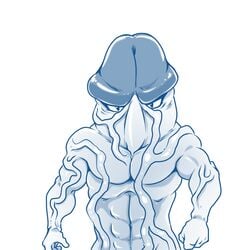 1boy 2016 abs ambiguous_gender anthro black_eyes glans lonbluewolf looking_at_viewer male male_only monophallia muscular muscular_male penis penis_body penis_creature penis_head simple_background solo vein veiny_penis what white_background white_sclera