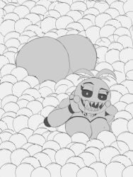 animatronic animatronic_female ballpit beakless chicken chicken_girl drealure female five_nights_at_freddy's five_nights_at_freddy's_2 fnaf phasianid robot robot_girl scottgames solo toy_chica_(fnaf) yellow yellow_skin