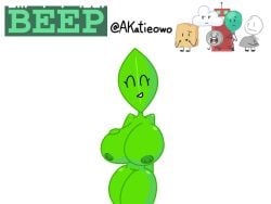 akatieowo beep_(bfdi) leafy_(bfdi) roboty_(bfdi) rocky_(bfdi) cloudy_(bfdi) woody_(bfdi) nickel_(bfdi) balloony_(bfdi) david_(bfdi) breasts breasts_out nude nude_female green_skin green_body jnj jacknjellify bfdi battle_for_dream_island battle_for_bfdi bfb 1girls 7boys osc object_shows object_show object_show_community