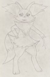 anthro anthrofied braixen female infamousrel looking_at_viewer nintendo pokémon_(species) pokemon pokemon_(species) pose pussy solo video_games