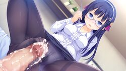 cameltoe censored cum footjob game_cg ichikura megane panties pantyhose penis shishidou_iori whirlpool world_election