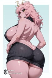 1girls ass big_ass big_breasts black_sclera breasts female female_only green_panties grey_sweater hair horns huge_ass mina_ashido my_hero_academia pink_body pink_hair pink_skin skimpy skimpy_clothes smile solo solo_female virgin_killer_sweater yellow_eyes ashido_mina_time-skip mina_ashido_time-skip my_hero_academia_(finale) large_breasts curvaceous curvy curvy_body curvy_female curvy_figure thick_thighs voluptuous voluptuous_female wide_hips female_focus ai_generated stable_diffusion illumaru hi_res detailed 2026 patreon_username