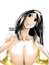 1girls asian big_boobs big_breasts black_hair bra brikuchan creepy creepypasta enormous_breasts horror japanese_female momo_(creepypasta) monster_girl solo